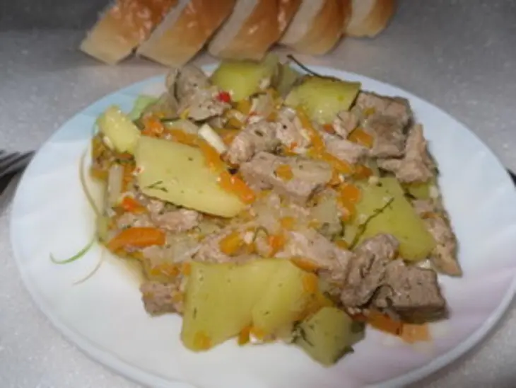 Рагу с мясом и печенью: шаг 6