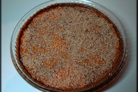 Шоколадный пирог из песочно-орехового теста с курагой и цитрусовыми.: шаг 19