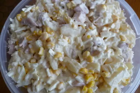 Салат с куриным филе, рисом и ананасами: шаг 6