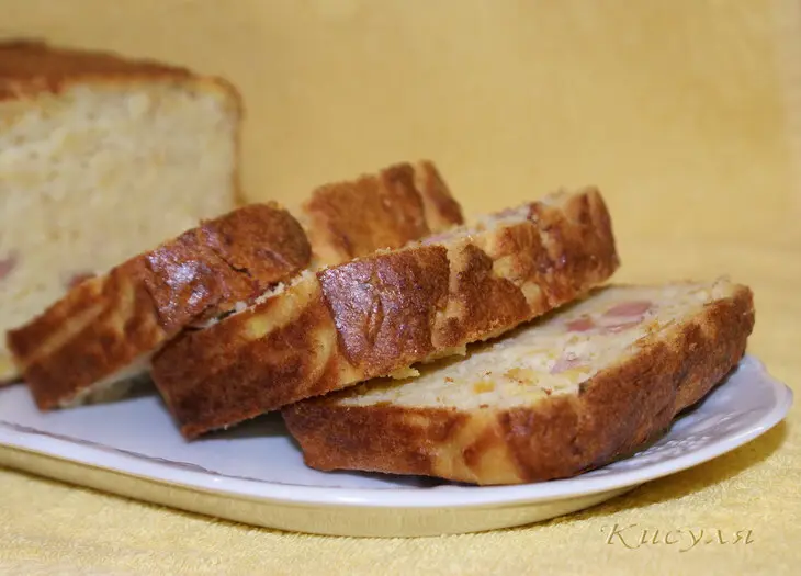 Сдобный кукурузный пирог с кабачком и ветчиной: шаг 8