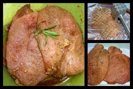 Рулет слойный из 2-х видов мяса с баклажаном: шаг 1