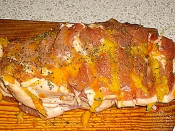 Свинина с манго и хурмой: шаг 3