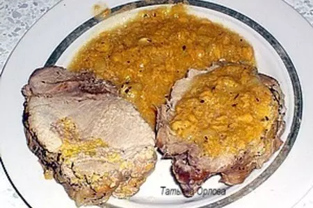 Свинина с манго и хурмой: шаг 6