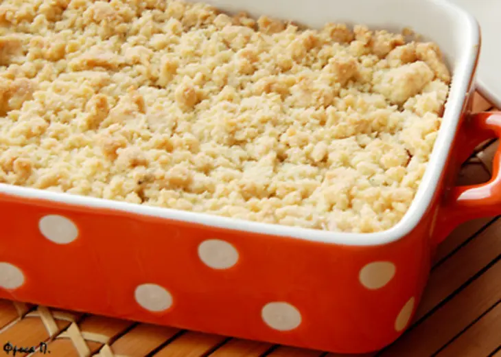 Яблочный крамбль с тимьяновым кремом (apple crumble with thyme custard): шаг 6