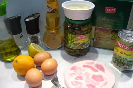 Макаронный салат “карри“ с экзотической заправкой: шаг 1