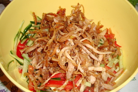 Салат с рисовой лапшой: шаг 6