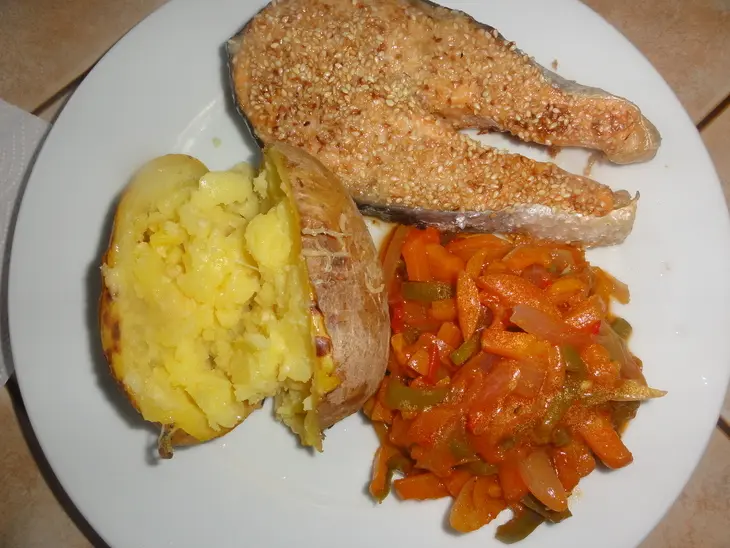 Салман в духовке и вкусный гарнир к нему: шаг 4