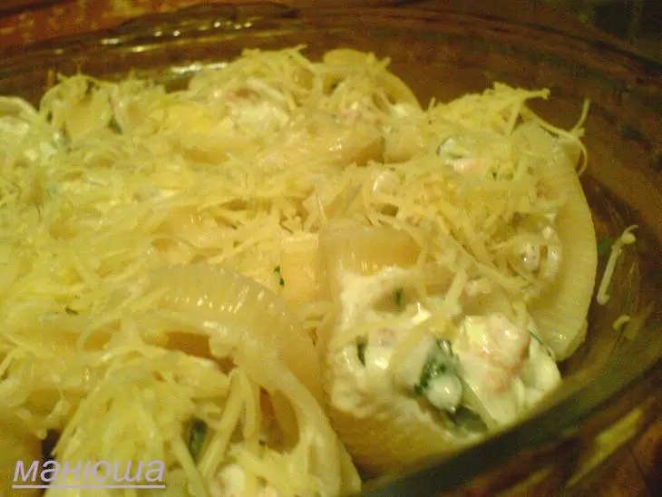Лумакони с лососем и сырным кремом: шаг 5
