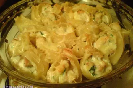 Лумакони с лососем и сырным кремом: шаг 6