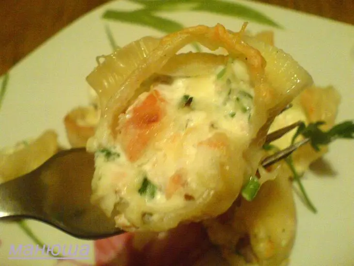 Лумакони с лососем и сырным кремом: шаг 9