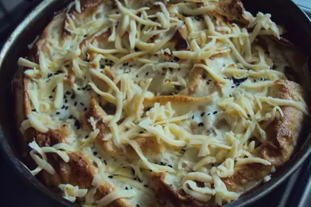 Ленивый мясной пирог с лавашом: шаг 7