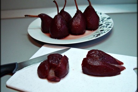 Пряное шоколадное фондю с винными грушами и миндальным печеньем "дакуаз".: шаг 16