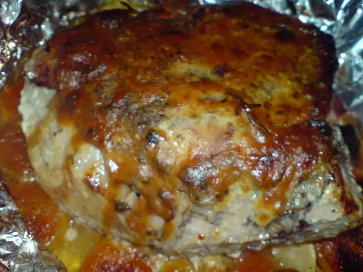 Запечённая с курагой и яблоками  пряная свинина: шаг 7