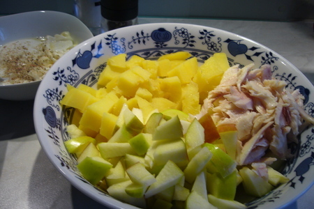 Картофельно-яблочный салат с рыбой горячего копчения: шаг 3