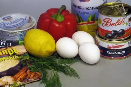 Салат "гламурный кальмар": шаг 1