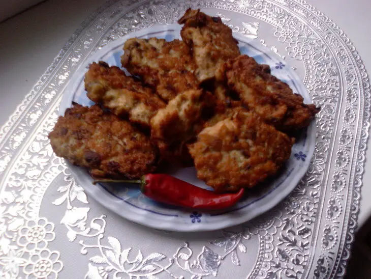 Курино-грибные оладушки.: шаг 5