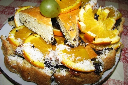 Творожно-апельсиновый пирог с "чёрной икрой" :) или яркой маковой прослойкой: шаг 8