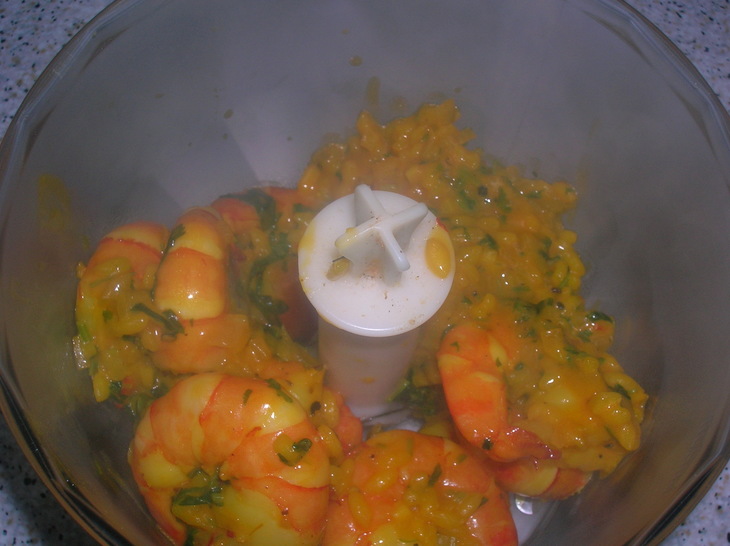 Новогодняя закуска " креветочные шарики на томатном желе" ( конкурс): шаг 6