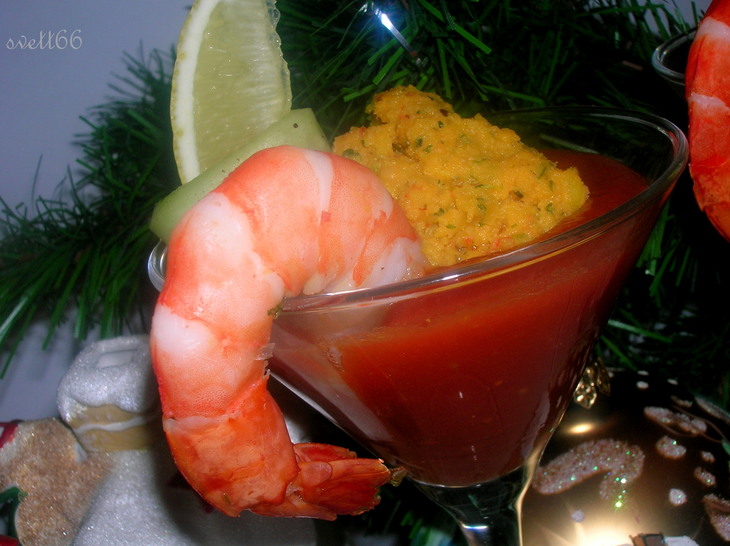 Новогодняя закуска " креветочные шарики на томатном желе" ( конкурс): шаг 13