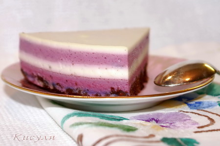 Сливочно-смородиновый желейный торт "полосатик": шаг 7