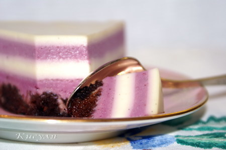 Сливочно-смородиновый желейный торт "полосатик": шаг 8