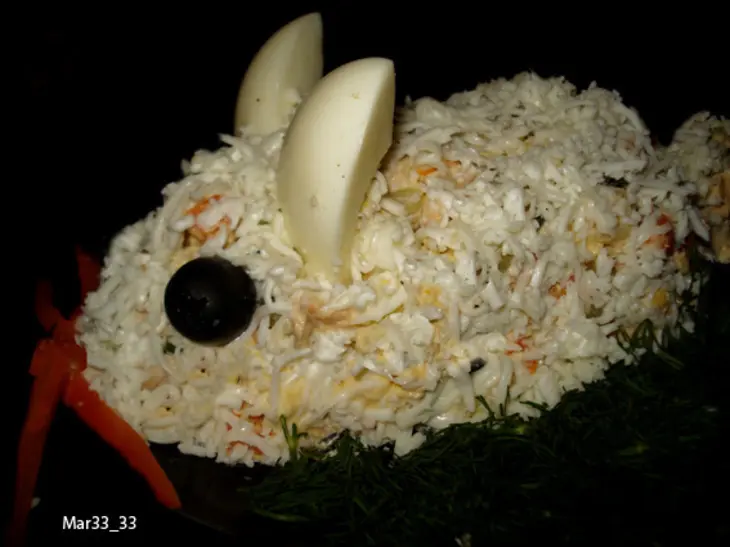 Салат "кролик" (год кролика): шаг 3