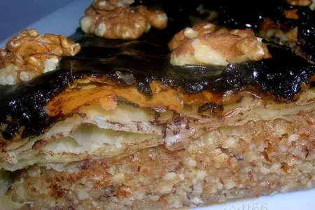 Ореховый пирог  с горькой шоколадной глазурью: шаг 13