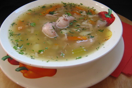 Суп с чечевицей,курицей и овощами.: шаг 6