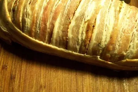 Рулет из индюшки  с говядиной в беконе: шаг 7
