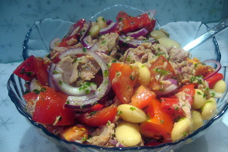 Зимний салат с тунцом и белой фасолью: шаг 4