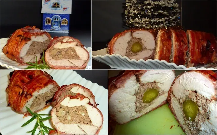 Рулет из индейки мясо-мясо-огурец: шаг 3