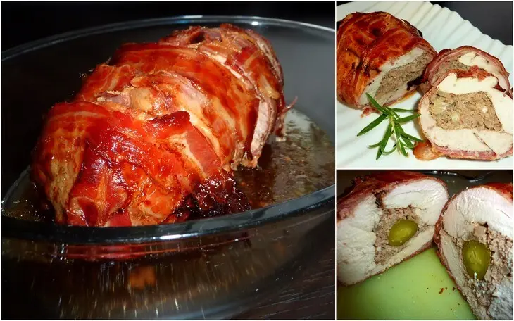 Рулет из индейки мясо-мясо-огурец: шаг 4