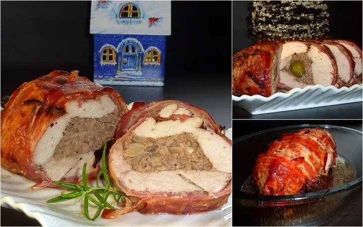Рулет из индейки мясо-мясо-огурец: шаг 5