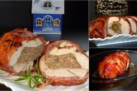 Рулет из индейки мясо-мясо-огурец: шаг 5