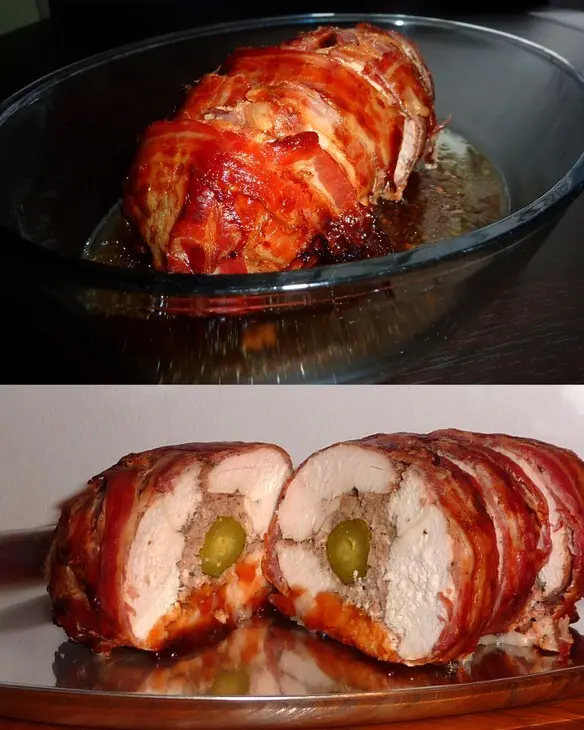 Рулет из индейки мясо-мясо-огурец: шаг 6