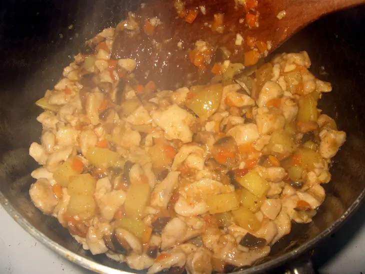 Жареные кусочки курицы по китайски: шаг 7