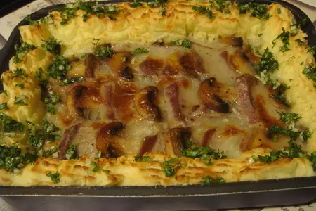 Язык запеченный с грибами и картошечкой: шаг 7