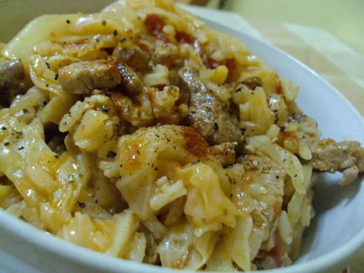 "лаханоризо" с мясом: шаг 9