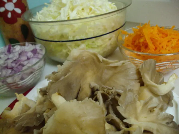 Картофельный рулет с капустой и грибами: шаг 1
