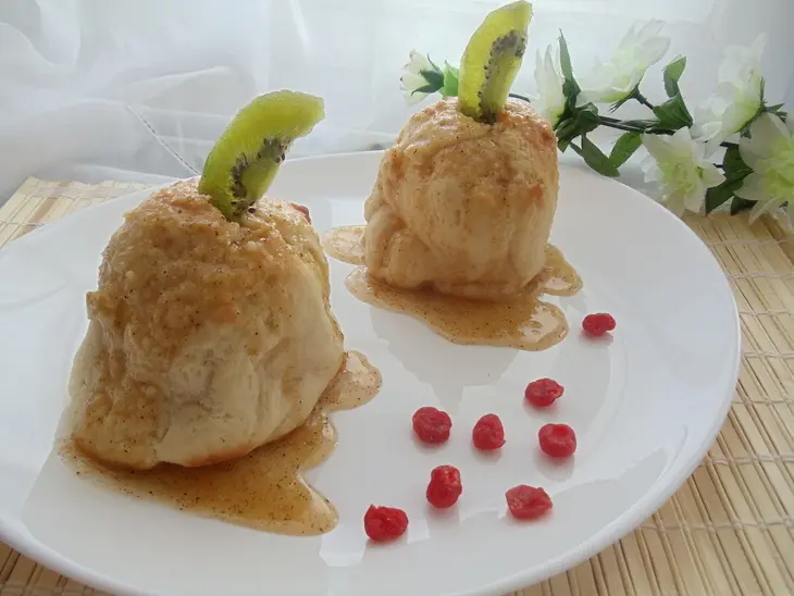 Яблоки в тесте с миндально-коричным соусом: шаг 6