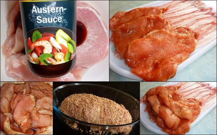Мясной рулет на азиатский манер, типо по китайски: шаг 1