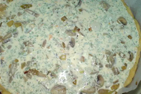 Открытый пирог с грибами и картофелем: шаг 6