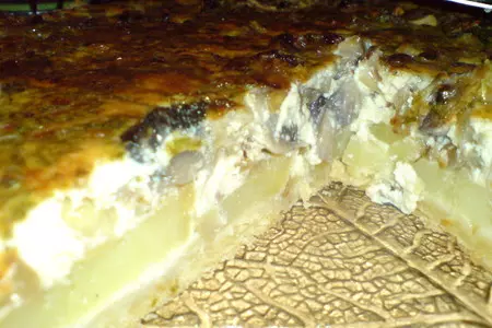Открытый пирог с грибами и картофелем: шаг 9