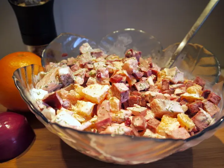 Селедочный салат с апельсином: шаг 5