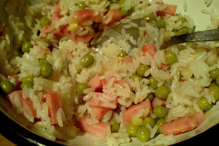 Тёплый рисовый салат с ветчиной: шаг 5