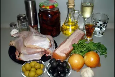 Кролик с оливками и маслинами.: шаг 1