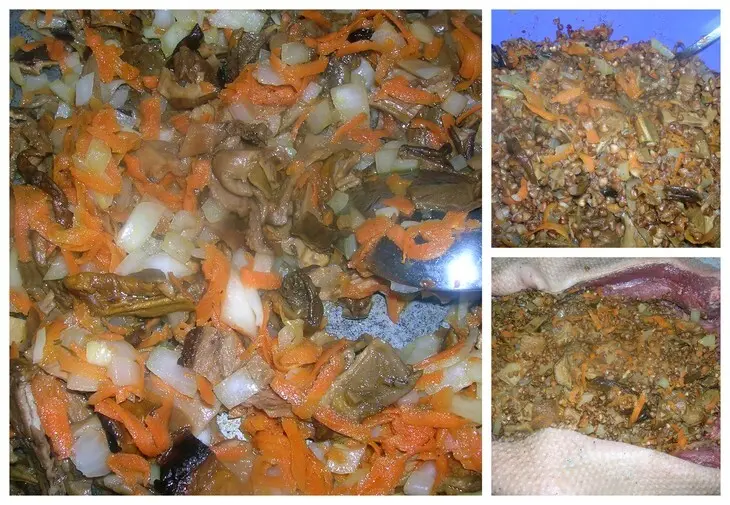 Гусь рождественский с гречкой и белыми грибами: шаг 10
