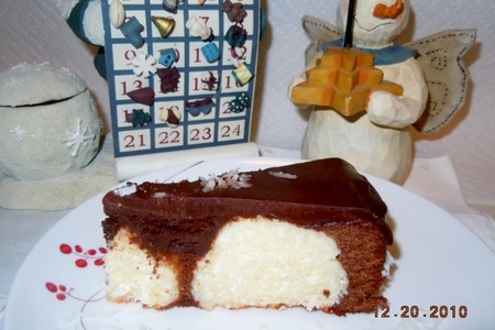 Снежки в шоколаде торт-сырник: шаг 6