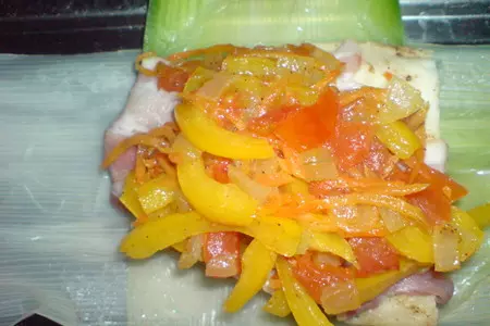 Рыба в беконе и порее с овощами: шаг 5
