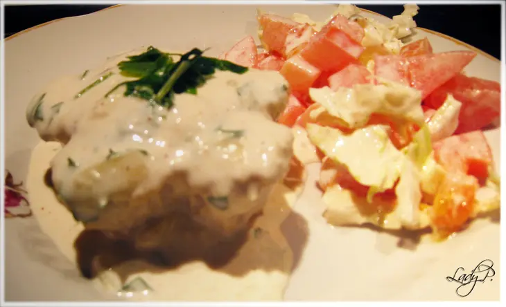 Мясное суфле с начинкой под белым соусом: шаг 2